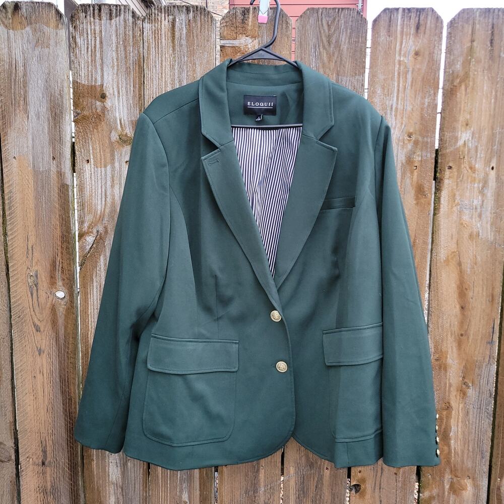 NWT Eloquii Forest Green Blazer Sz 22